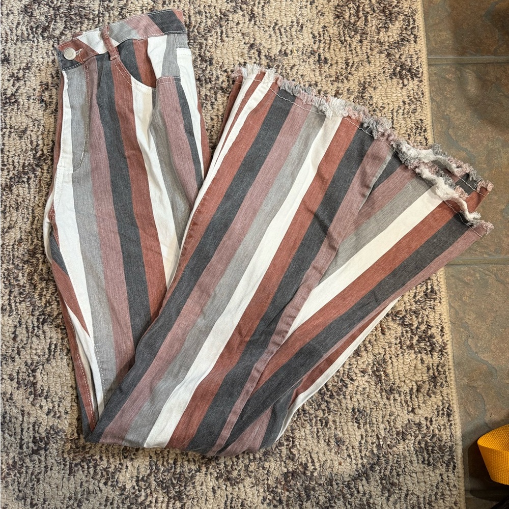 Striped Flare & Wide Leg Jeans